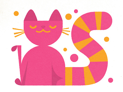 This is a cat. animal cat illustration retro simple