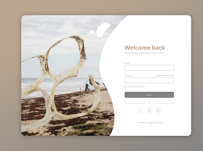 UI Challenge 002 | Log in beach illustration login login page ui