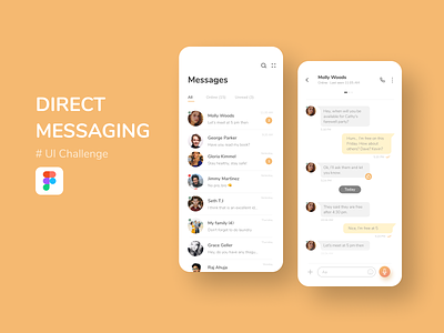 UI Challenge | Direct Messaging app daily ui direct messaging figma message app ui uichallenge