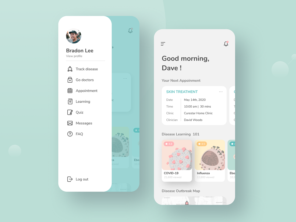 Disease prevention app | Landing page by Rex Su on Dribbble