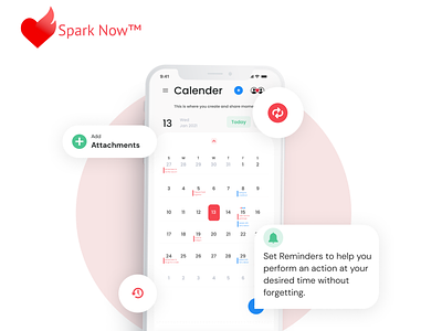 SparkNow app (Calender section)