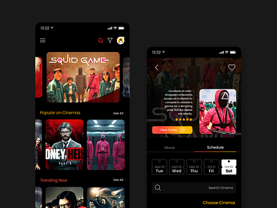 DeCMovie app branding design minimal typography ui ux