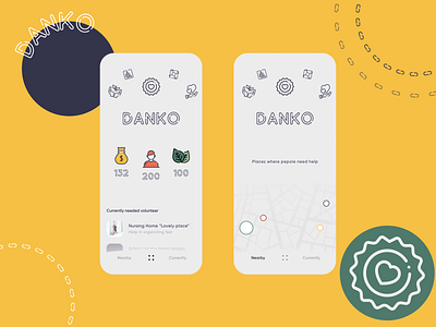 Danko - Volunteer and Charity App app charity covid19 design graphic help icons line art lineal local map mobile mobile design network pandemic social statistics ui ux volunteer