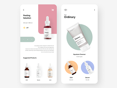 The Ordinary: skin care products App beauty branding clean concept cosmetics creative dailyui fashion feed figma marketplace minimal mobile app mobile ui product design shop skincare ux