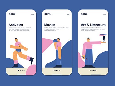 Care - Onboarding onboarding onboarding screens onboarding ui screens ui uidesign