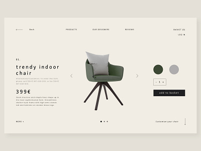 Trendy indoor chair chair product page ui uidesign web webdesign