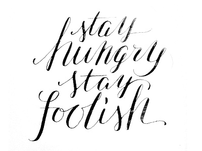 Stay hungry stay foolish calligraphy dippen script typography