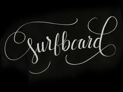 Surfboard beyonce brushpen calligraphy script surfboard typography