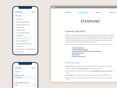 D'Empaire responsive web site