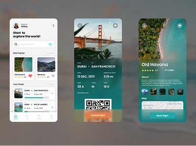 Travel Management App 🏖 app design glassmorphism interface mobile ui ux