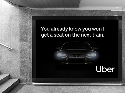 Uber Subway Advertising Campaign advertisement black branding campaign design car communication luxury poster public transit public transport subway uber uber design