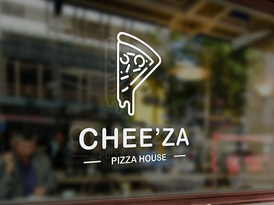 CHEEZA branding food illustrator italian logo pizza presentation restaurant