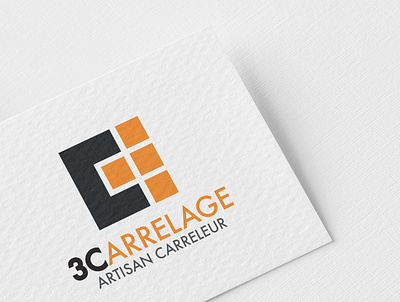 Tiling Craftsman Logo Branding black branding craftsman document logo orange tiling