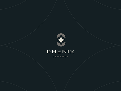 Phenix Jewelry black logo brand diamond fancy flower jewelry logo design logotype nature shine type type design