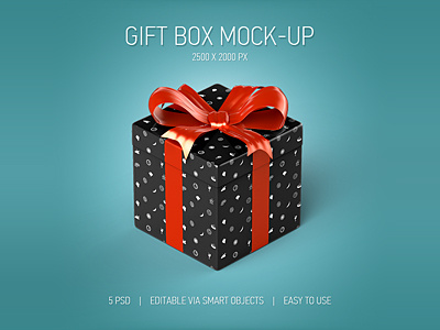 Gift Box Mock-Up birthday box christmas gift box mock up santa xmas