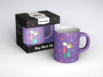 Mug Mockup box box mock up branding cafe gift mug mug mockup presentation psd showcase tea