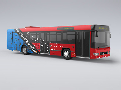 Bus mock-up branding bus bus mock up car city