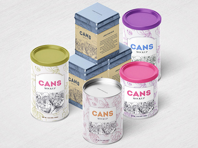 Packaging / Can Mockup can cap container jar kitchen label logo metal mock up organic product sweet