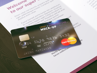 Bank Credit Card Mock-Up bank brochure card credit card gift membership mock up mockup money present psd