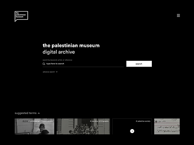 Prototype / Digital Archive / Quick Search app archive clean high fidelity palestine product prototype search ui usability ux web wireframe