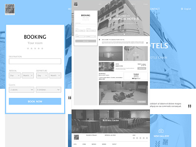 High-fidelity Wireframe black and white high fidelity landingpage rwd ux website wireframe