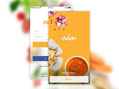 Order Plus WIP app connect food ios mobile splash splash screen ui ux wip