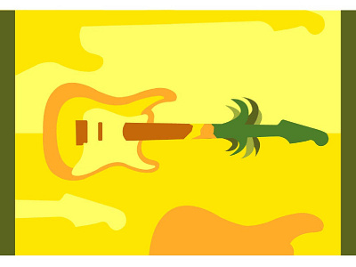 Electric Pinapple Guitar. art design flat graphicdesign graphics icon illustration illustrator minimal vector