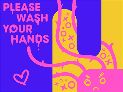 Covid-19 is gross and mean, wash your mitts! art branding clean design flat icon illustration minimal typography vector