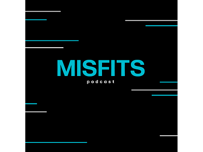 MISFITS podcast cover blue branding design flat graphicdesign graphics minimal typography ux vector web