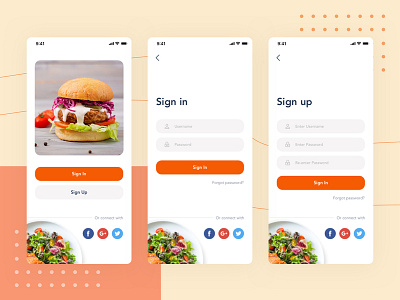 Sign In & Sign Up - Food Delivery App Template Ui Kit