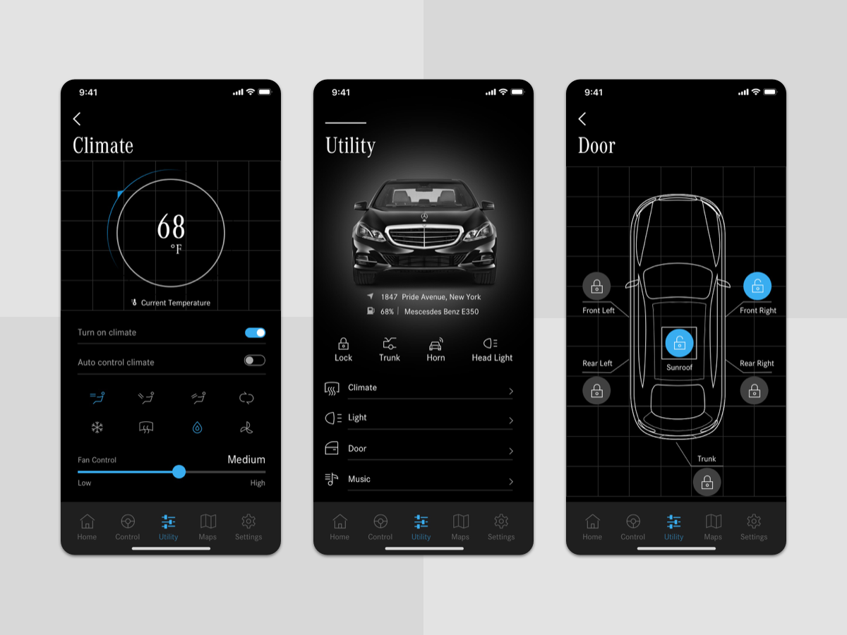 Smart Car UI Kit Concept #1 by Bill Paxton on Dribbble