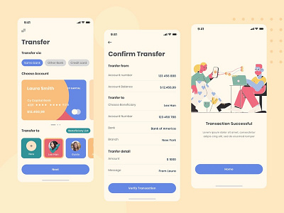 Vintage - Banking mobile app Template - Transfer