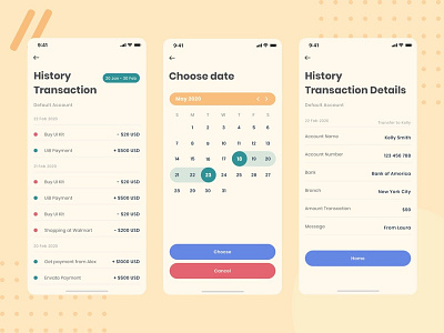 Vintage - Banking mobile app template - History Transaction crypto finance app wallet