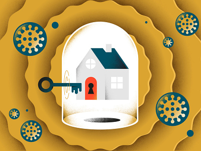 Airbnb + Coronavirus airbnb coronavirus editorial illustration freelance home house illustration illustrator isolation key pandemic vector virus