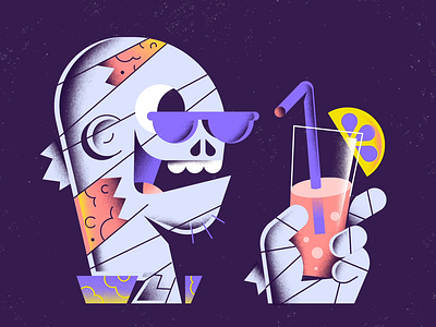 The Mummy is still partying! animation character cocktail design drink editorial editorial illustration freelance halloween halloween2020 illustration loop animation monster motion motion design motiongraphics mummy pattern textures vector