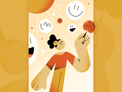 Ginger App app bubbles character characterdesign editorial illustration freelance illustration mentalhealth sun sunny