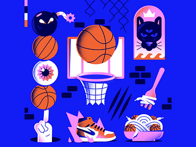 🏀🏀🏀 Play Hard Remastered aftereffects animation basketball character eye illustration noodles panther sneakers