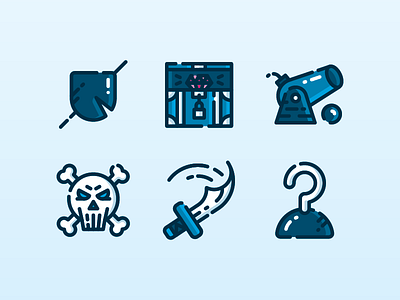 Pirate Icon Set character design enisaurus freelance hire icon illustration london vector