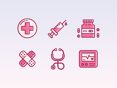 Medical Icon Set character design enisaurus freelance hire icon illustration london vector