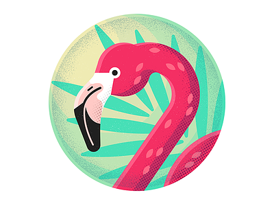 Flamingo character design enisaurus freelance hire icon illustration london vector