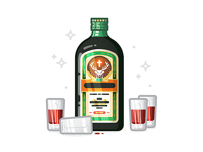 Jägermeister alcohol character design freelance hire icon illustration jägermeister london party summer vector