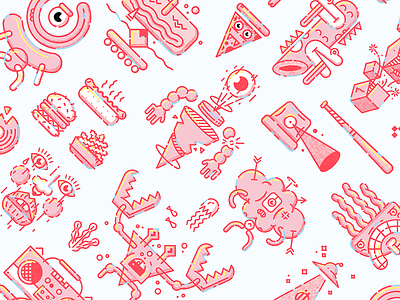 Non-Sense Pattern character editorial icon illustration magazine vector