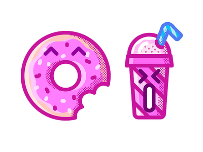 Stickers app app doughnout icon milkshake sticker suger