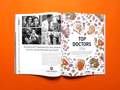 Seattle Met doctor editorial icon illustration like magazine medicine ok pattern scissors surgery vaccine