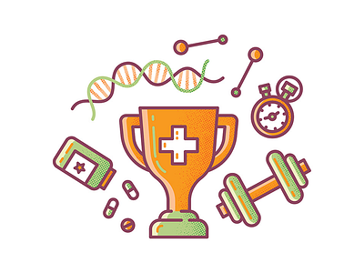 Sport Medicine dna drugs illustration medicine sport trophy weight