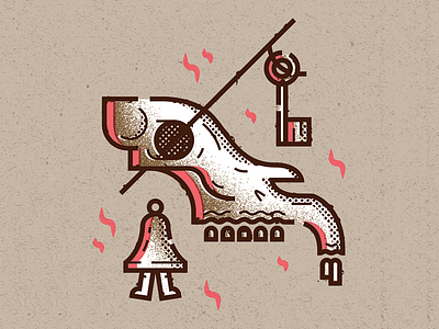 New work, new pattern bell dead hell horse illustration key