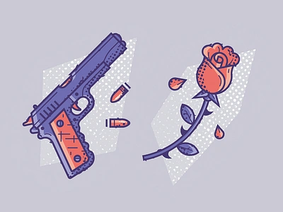 The trigger fragility arm bullet flower icon pistol rose texture weapon