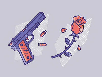 The trigger fragility arm bullet flower icon pistol rose texture weapon