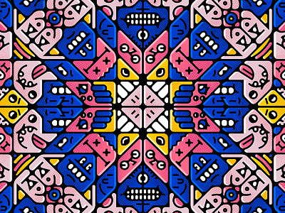 Pattern character editorial illustration pattern