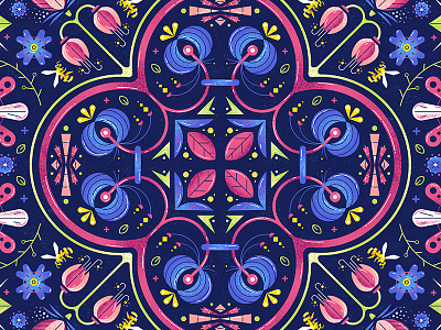 Spring Pattern flowers geometry nature pattern spring tile